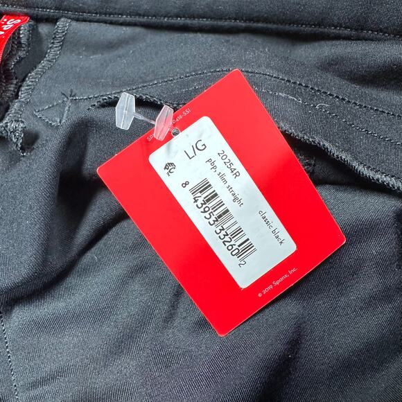 Spanx NWT The Perfect Pant Black Ponte Slim Straight Size L 20254R Elastic Waist - Picture 6 of 13